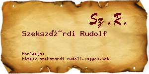 Szekszárdi Rudolf névjegykártya