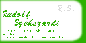 rudolf szekszardi business card