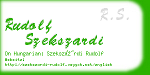 rudolf szekszardi business card